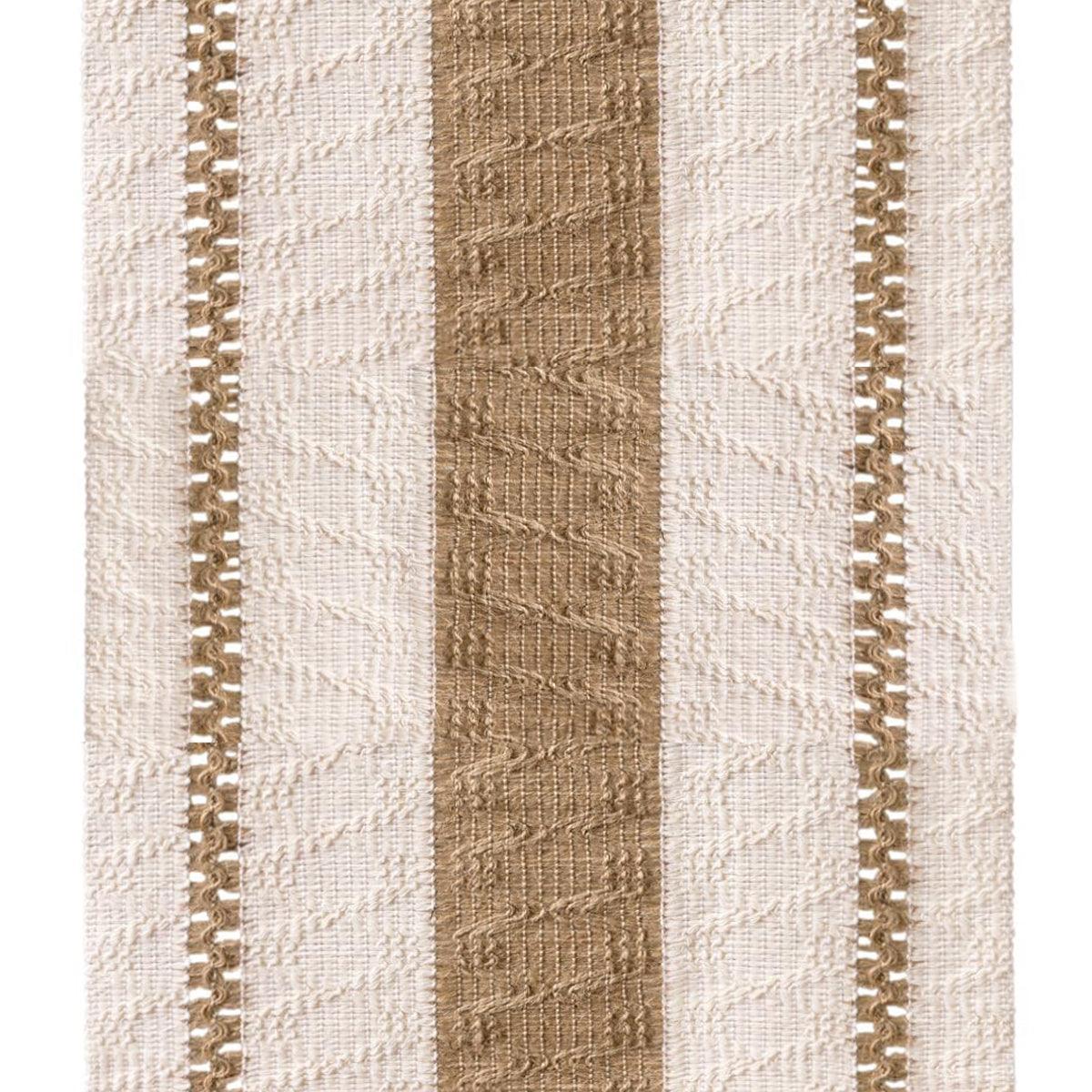 Cotton Linen Table Runner with Knot Tassel Bed End Towel Long Tablecloth Mat - Light brown 11