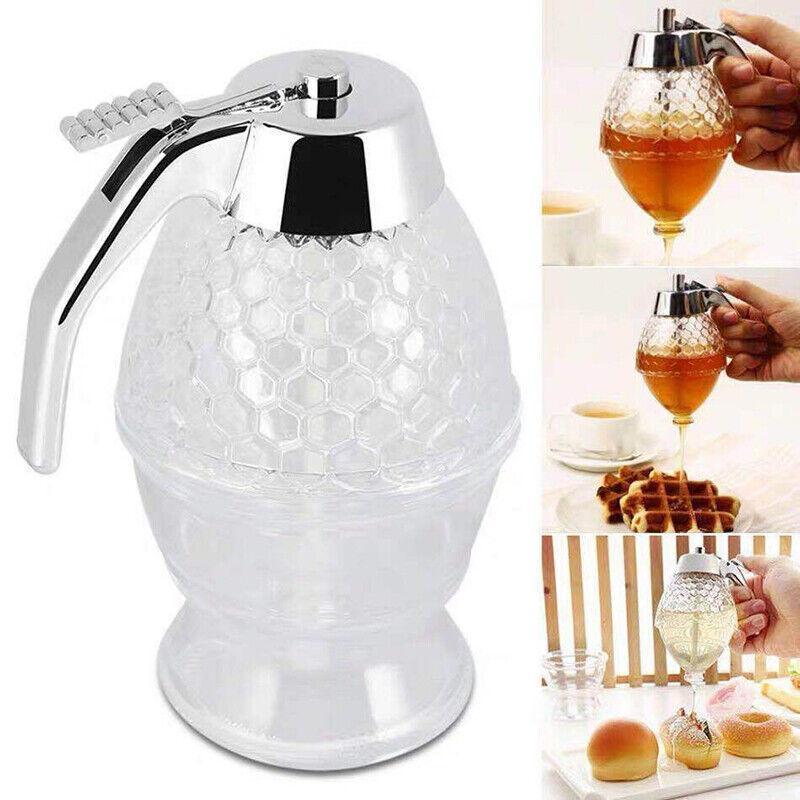 Honey Syrup Dispenser with Stand Bottom Flow Trigger Jar for Kitchen Use 5