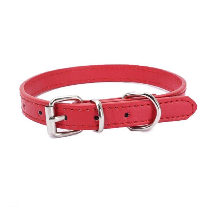 Dog Collar Pet Puppy Adjustable Neck Strap Pu Leather S - Blue 8