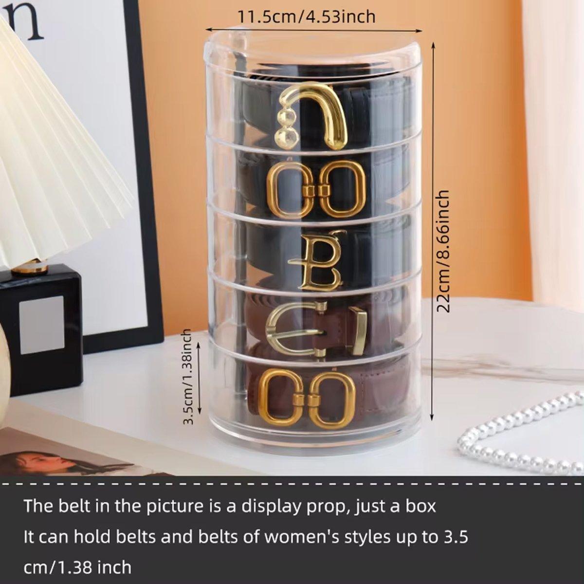 5 Layer Rotating Storage Box Transparent Jewelry Organizer for Home Display 3