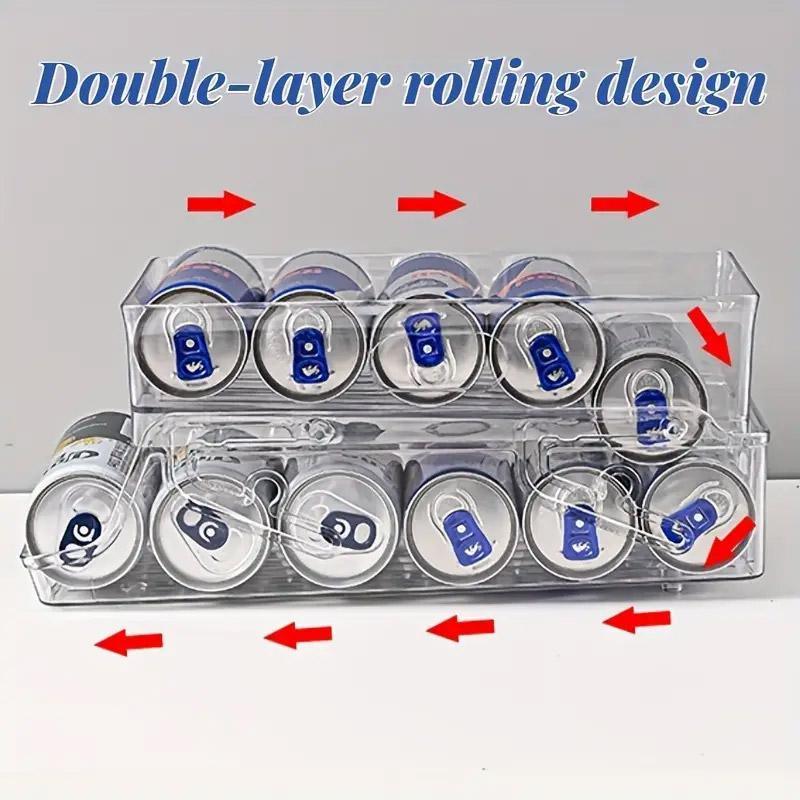 Double Tier Drinks Organiser Drawer Shelf Storage Rack Beverage Dispenser Holder 4