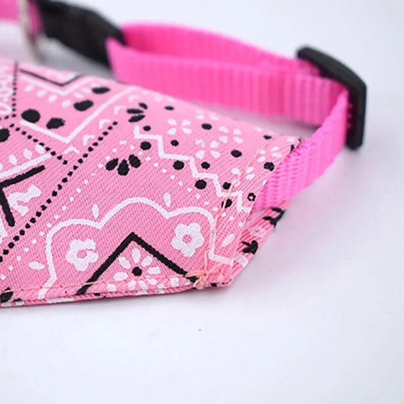 L Adjustable Pet Dog Bandana Collar Triangle Scarf For Puppy Cat Neckerchief - Pink 3