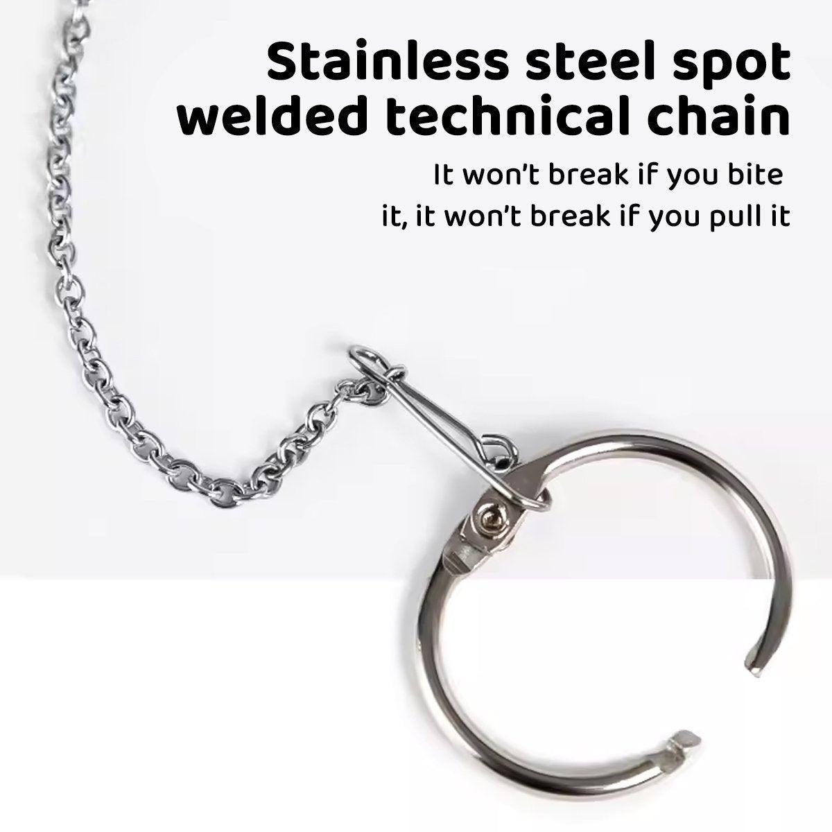 Parrot Neck Collar Stainless Steel Bird Chain Training Adjustable Bird Leash - M-Diameter 1.9cm 4