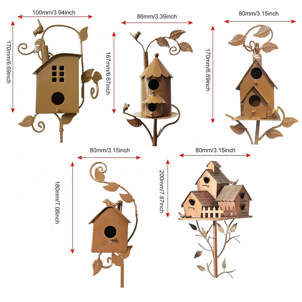 Birdhouse Garden Stakes Outdoor Yard Ornaments for Lawn and Garden Decoration - D 3