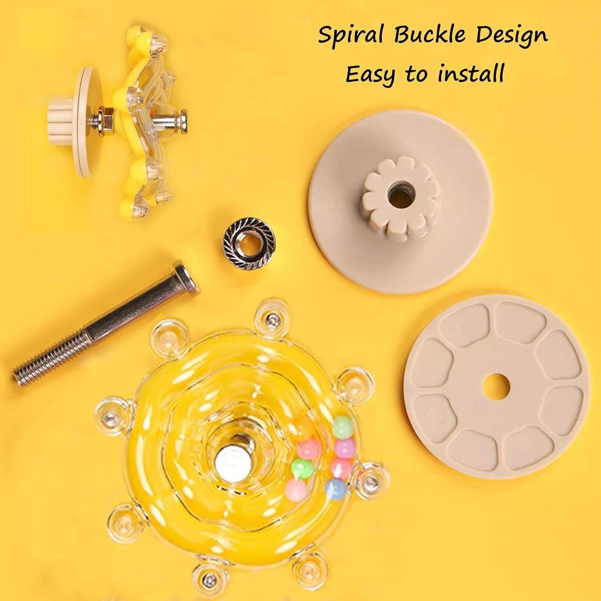 Interactive Parrot Spinning Wheel Stress Relief Toy for Small Birds Durable - Yellow 5