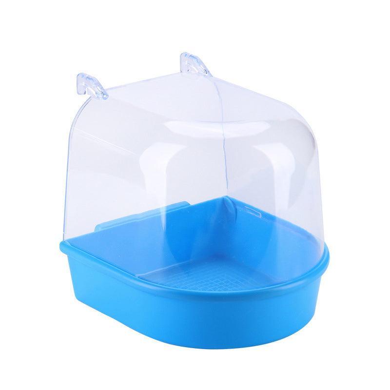 Bird Water Bath Tub For Pet Cage Hanging Bowl Parrot Birdbath Pet Cleaning - Blue 8