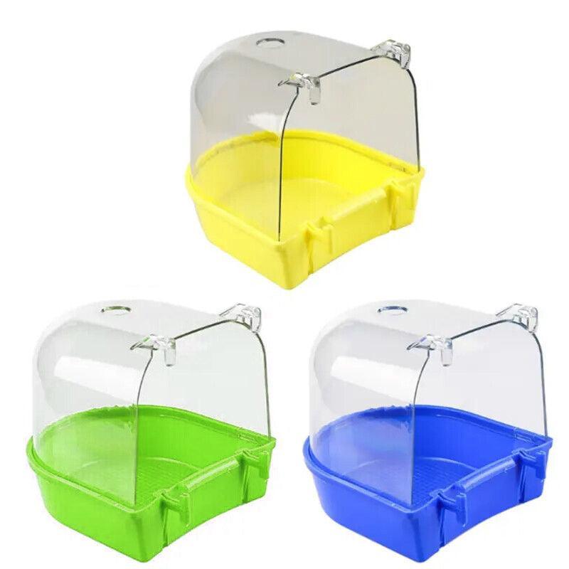 Bird Water Bath Tub For Pet Cage Hanging Bowl Parrot Birdbath Pet Cleaning - Green