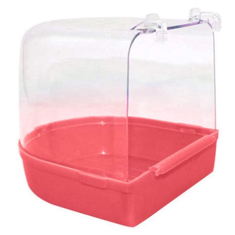 Bird Water Bath Tub For Pet Cage Hanging Bowl Parrot Birdbath Pet Cleaning - Pink 7