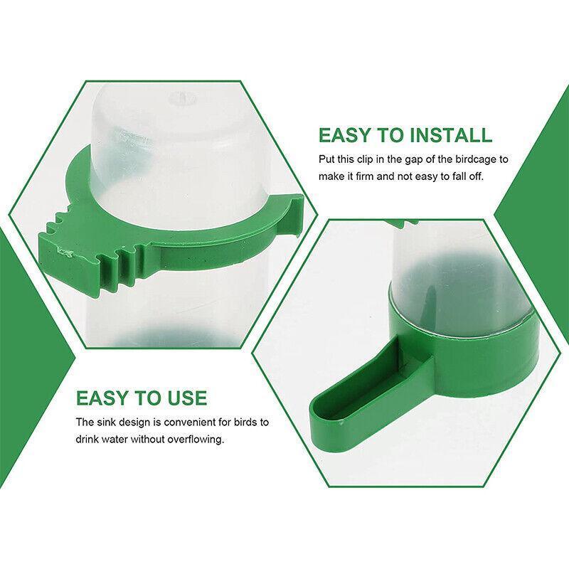 4Pcs/Set Drinker Food Feeder Water Clip For Cage Bird Parrot Cockatiel Budgie Au 4