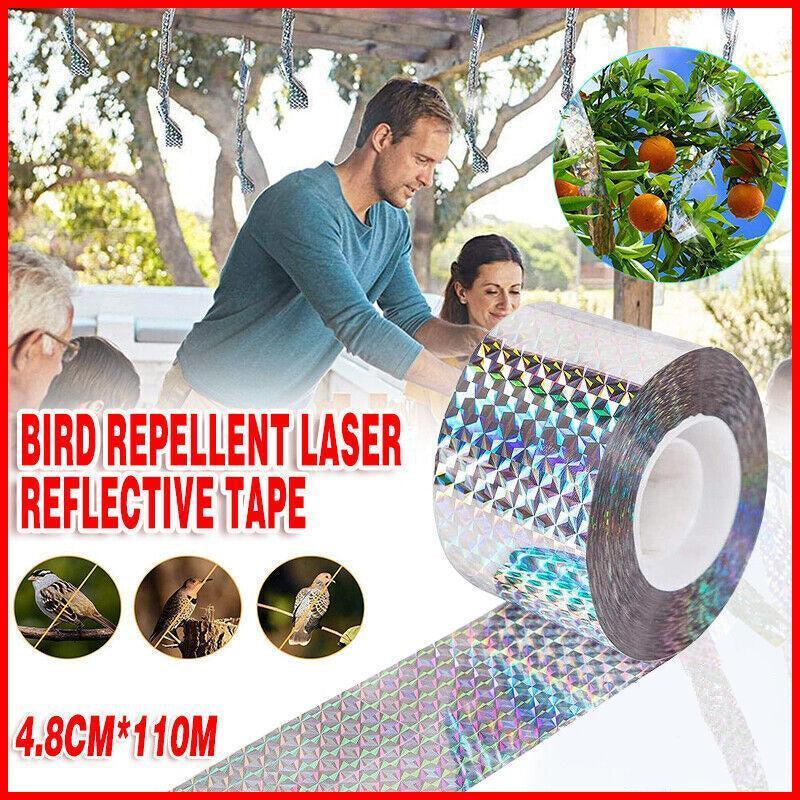 Bird Repellent Laser Reflective Tape Garden Birds Deterrent Double-Side Tapes