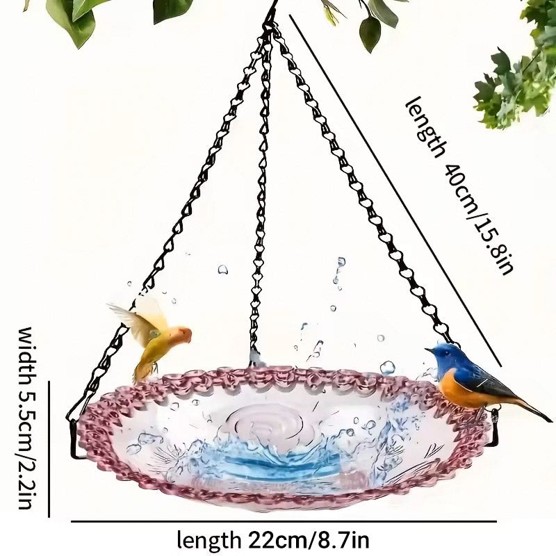 Balcony Bird Feeder Hanging Rail Mount Outdoor Suspended Feeding Station Garden - Purple 3