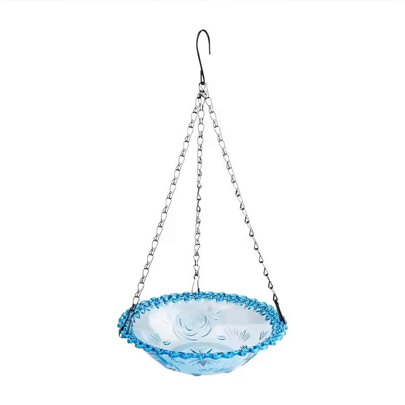 Balcony Bird Feeder Hanging Rail Mount Outdoor Suspended Feeding Station Garden - Purple 6