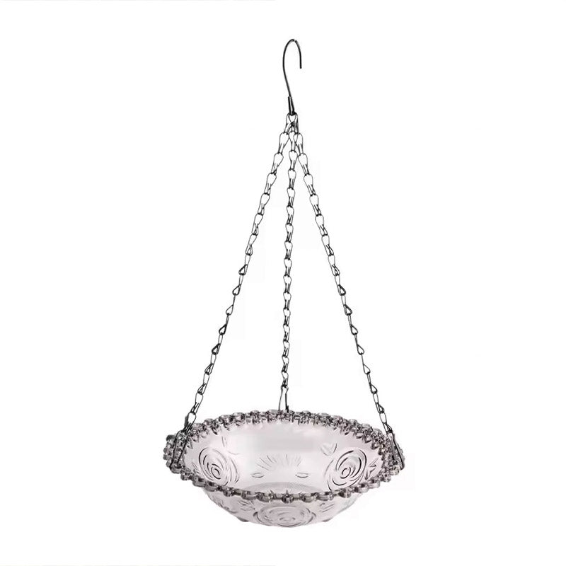 Balcony Bird Feeder Hanging Rail Mount Outdoor Suspended Feeding Station Garden - Purple 9