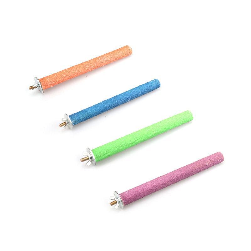 5 Sizes Colorful Pet Bird Cage Perches Stand Platform Chew Toy For Parrot Bites - 15CM