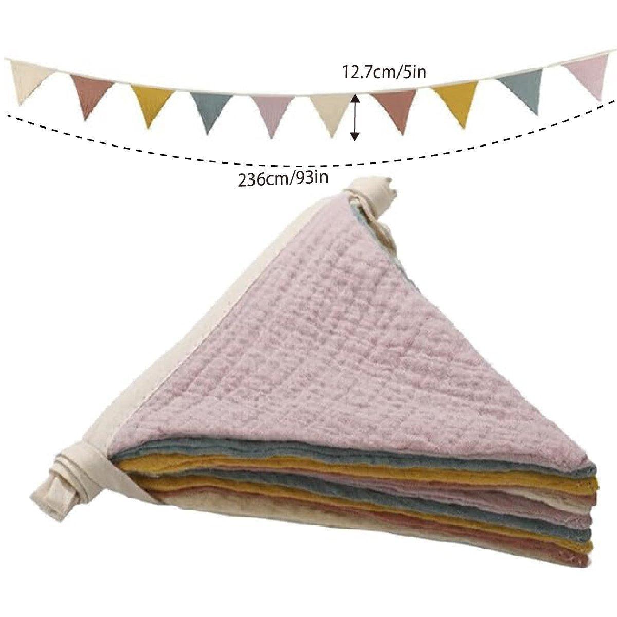 2PCS Triangle Bunting Flag Garland Hanging Flag Banner for Wedding Parties 3