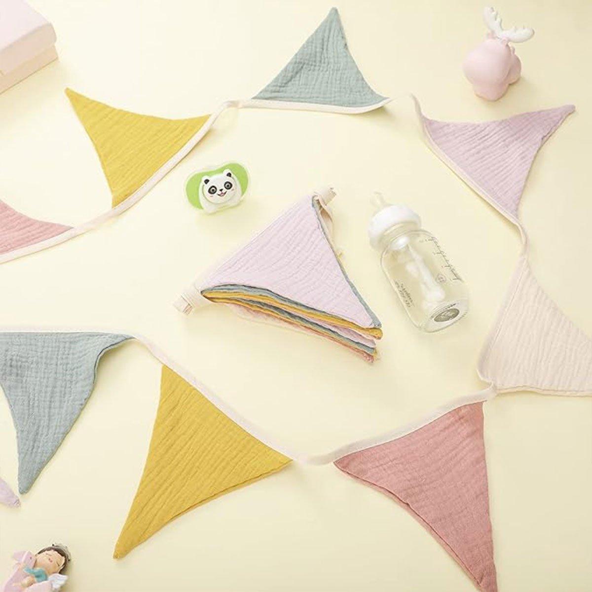 2PCS Triangle Bunting Flag Garland Hanging Flag Banner for Wedding Parties 4