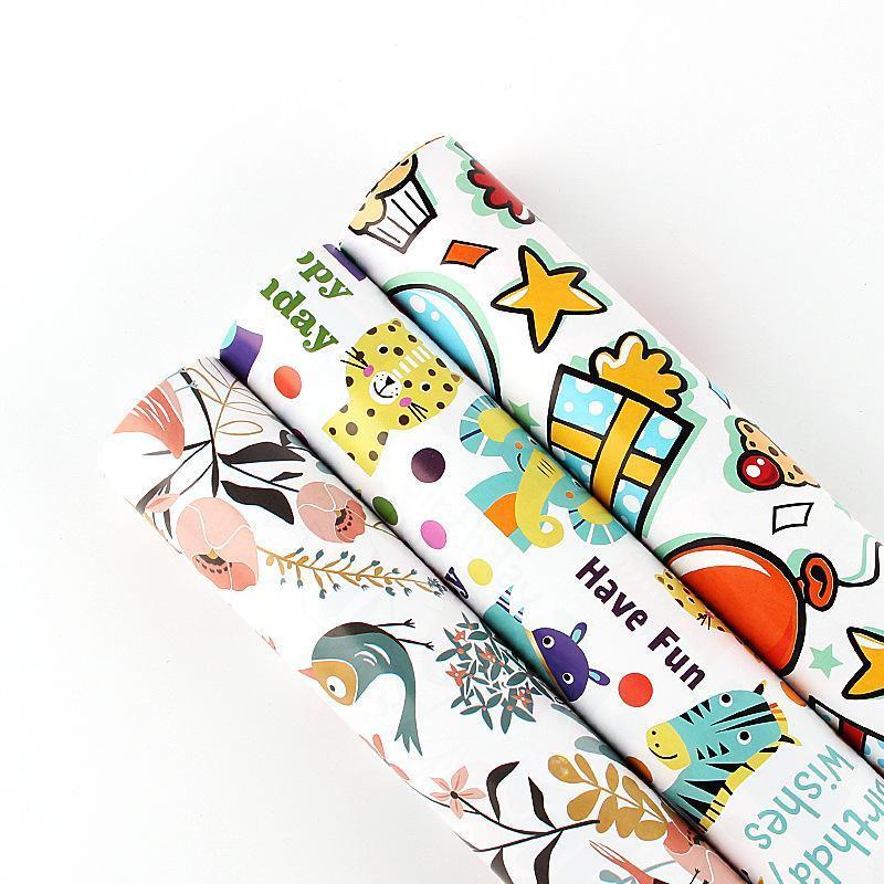 20pcs Cute Animal Cartoon Gift Wrapping Paper for Toys Bookskin and Crafts - Birthday Gift-20PCS 4