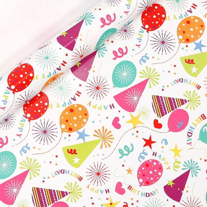 3 Pack Colorful Celebration with Premium Present Wrapping Paper - QQLW 3