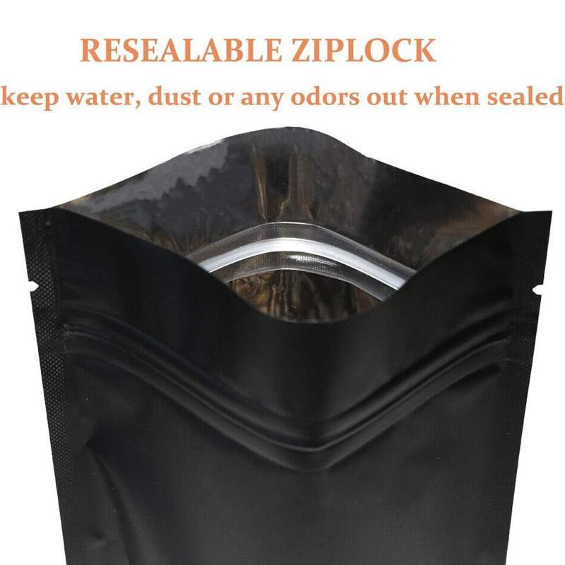 100PCS Black Aluminum Bag Mylar Foil Pouch Heat Sealer Food Storage Package Bags - 10x15cm 5