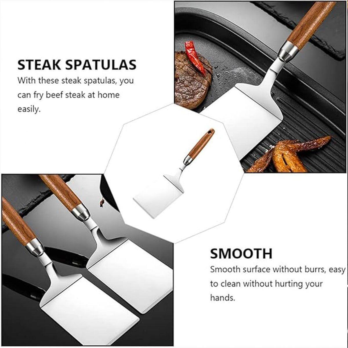 Stainless Steel Cooking Shovel Teppanyaki Spatula Pancake Steak Flipper Tool 5
