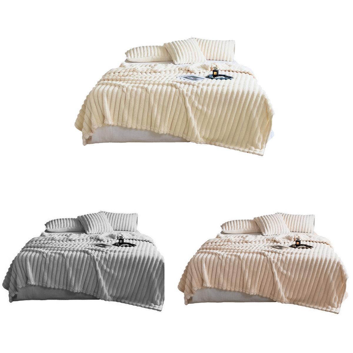 Plush Blanket Leisure Blanket Autumn Winter Warm Nap Throw Soft Cozy - Grey-100x150cm