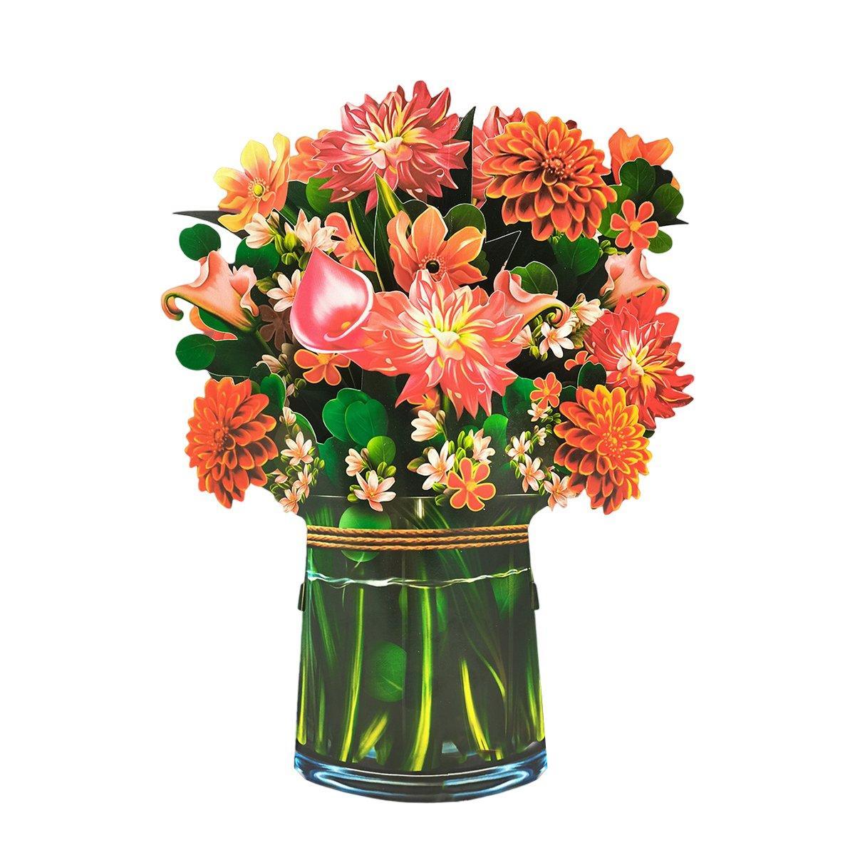 New Style 3D Pop Up Cards Paper Flower Bouquet Greeting Card for All Occasions - Blue Lily 7