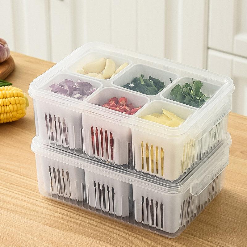 Convenient Crisper Box with Lid Storage Compartment Organizer for Vegetables 5