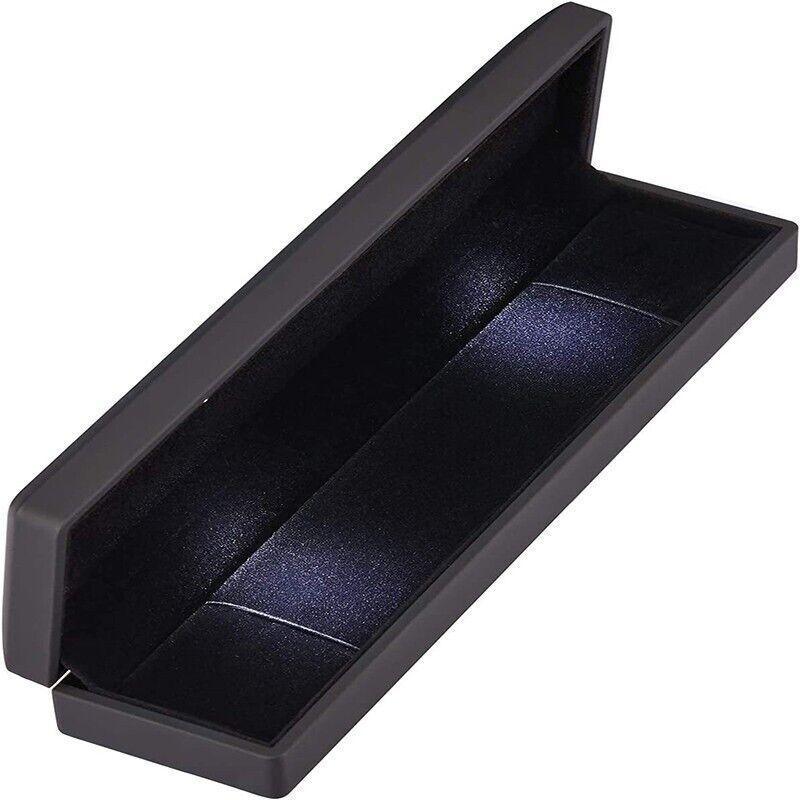 Led lighted Jewelry Necklace Box Case Jewellery Display Gift Ring Storage - Red