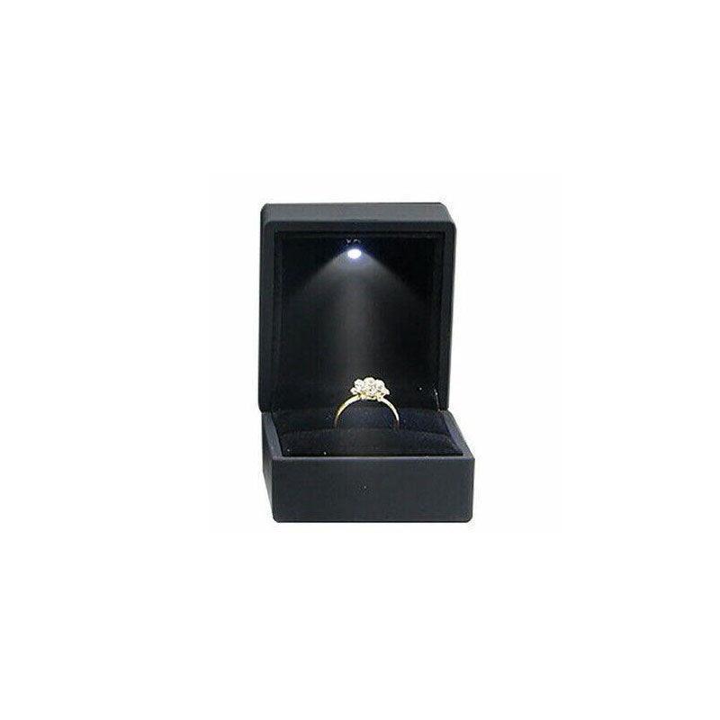 LED Lighted Jewelry Pendant Box Case Jewellery Display Gift Storage - Red 5