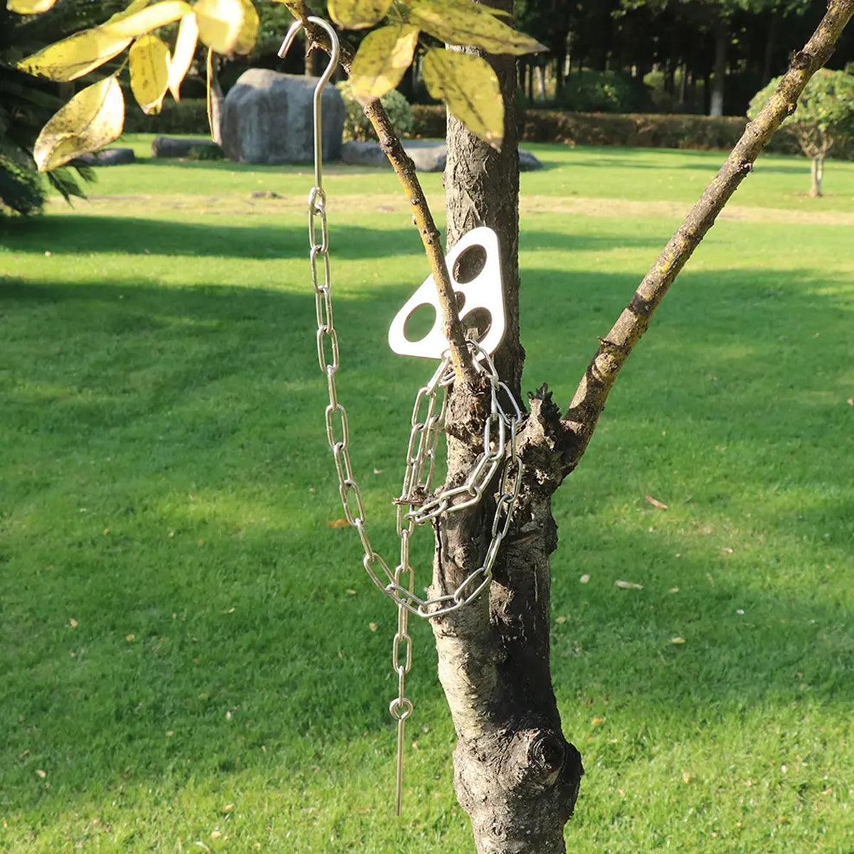 Outdoor Bonfire Rack Hanging Pot Picnic Fire Stand Stainless Steel Portable Foldable Tripod 4