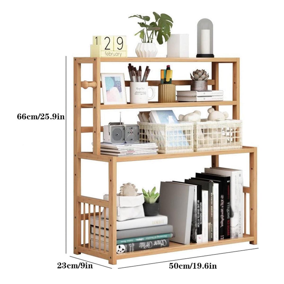 Compact Desktop Bookshelf Storage Bookcase Organizer Small Shelf Display Unit 3