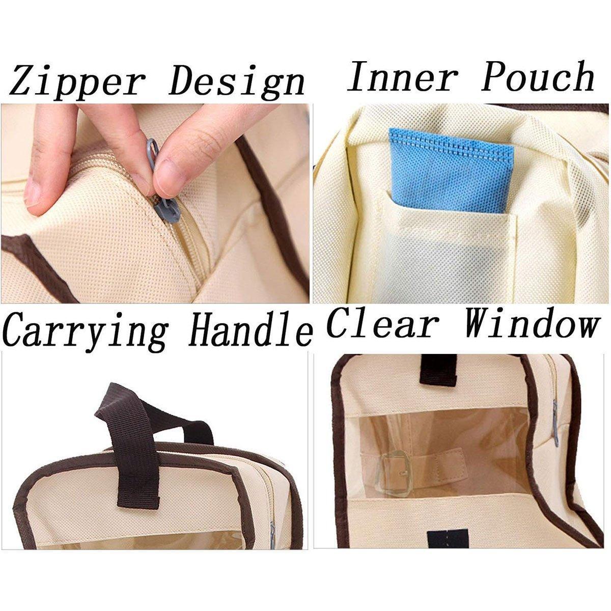 4PCS Beige Travel Shoe Bag Home Boot Storage Visual Dustproof Long Short Covers 5