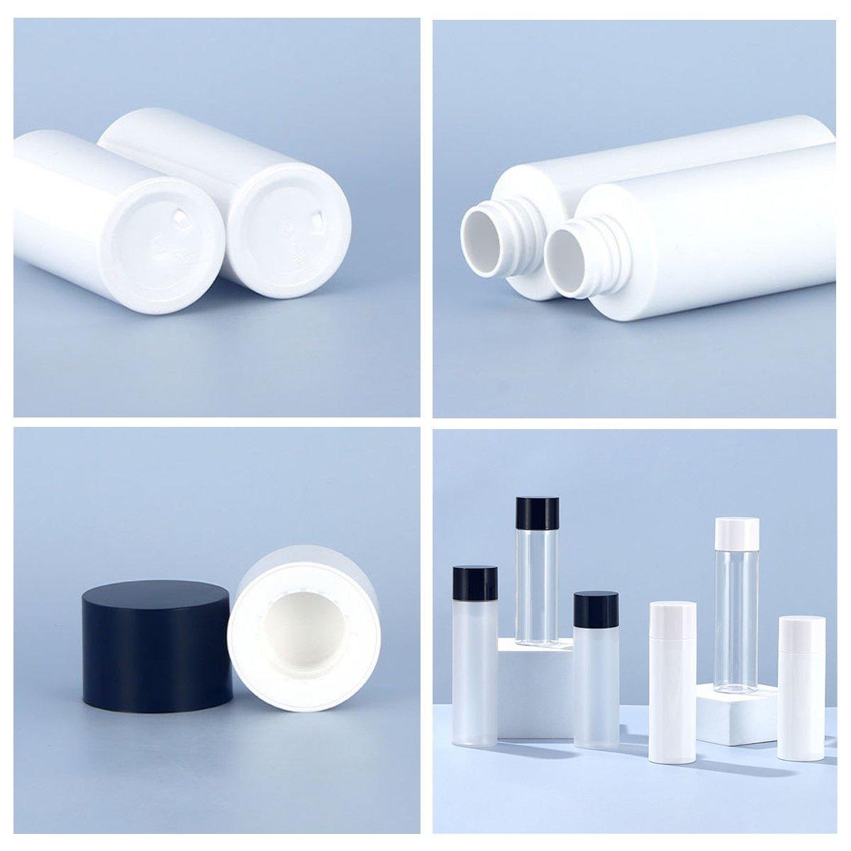 50/100/150ml Plastic Toner Lotion Bottles Refillable Travel Cosmetic Containers - White Lid + Transparent Bottle - 100ml 4