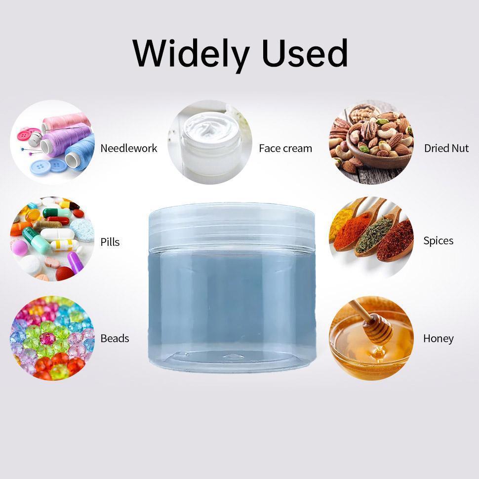10pcs Transparent Wide Mouth Plastic Jars with Cap Skin Care Cream Containers - 50ml 5