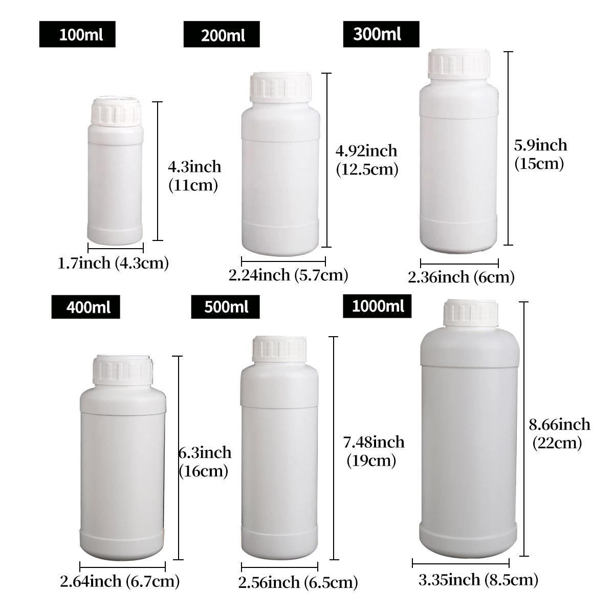 50pcs Chemical Bottle White Plastic Sample Reagent Bottles for Lab Storage - 200ml 3
