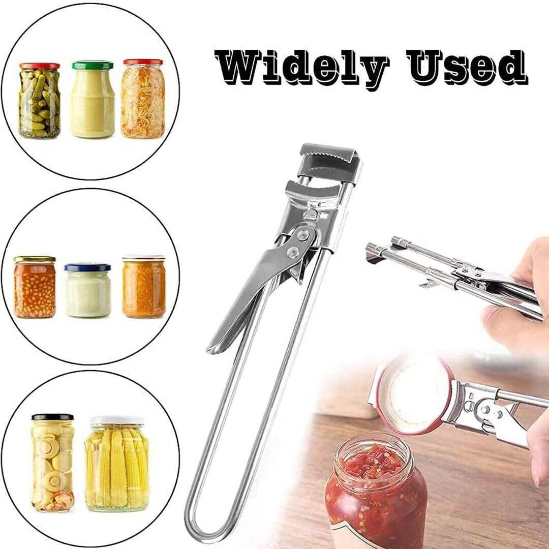 Bottle Opener Multifunctional Beer Adjustable Stainless Steel Jar Lid Gripper Au 5