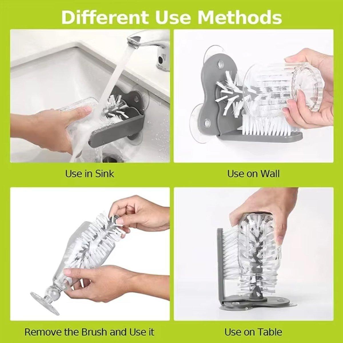 Sink Water Bottle Cleaning Brush Glass Cup Brush Suction Cup Brush Kitchen Tool 4