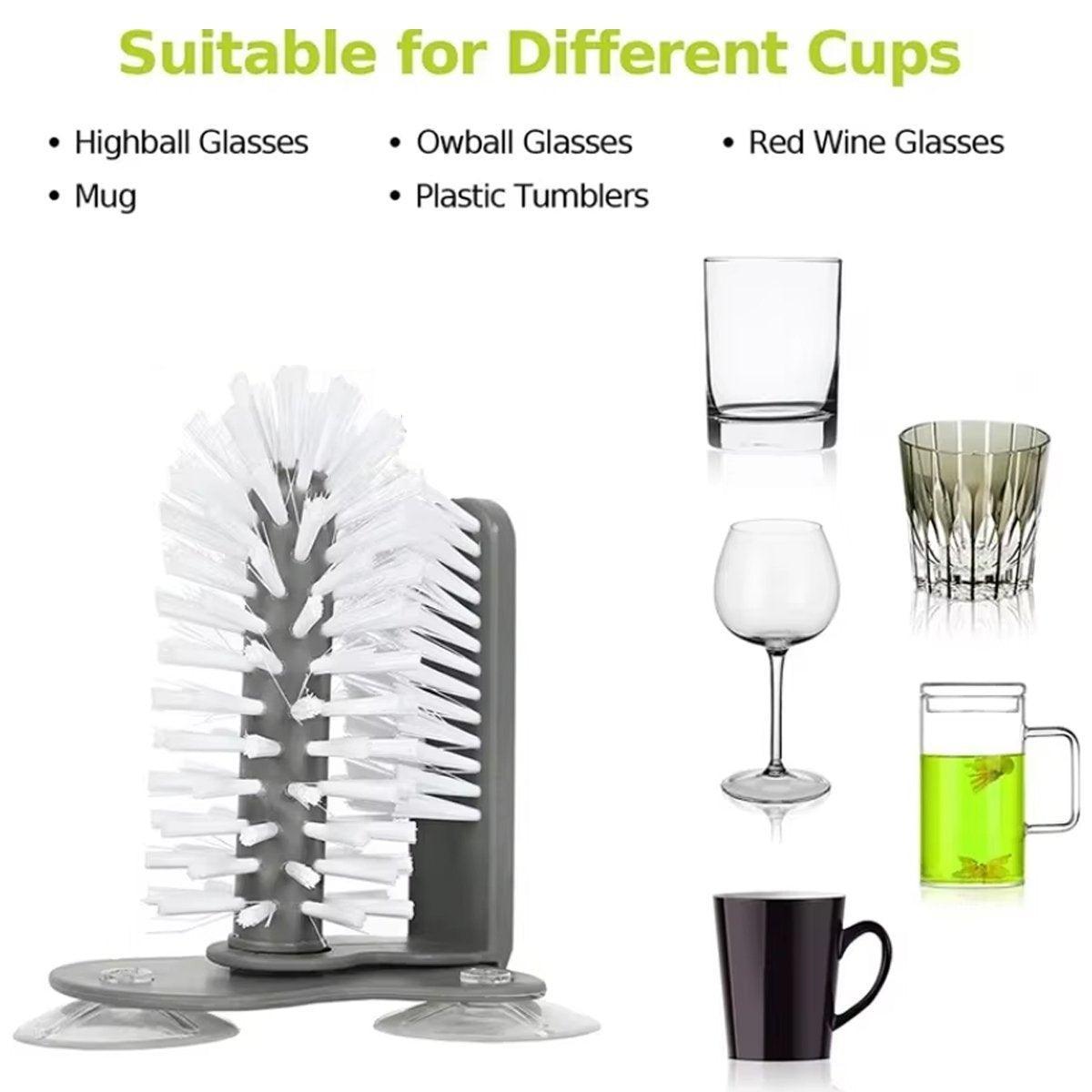 Sink Water Bottle Cleaning Brush Glass Cup Brush Suction Cup Brush Kitchen Tool 5