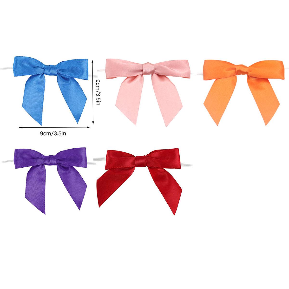 50pcs Bow Gift Packaging Sealing Tie Drawstring Baking Wrap Bag Decorative Ties - Orange 3