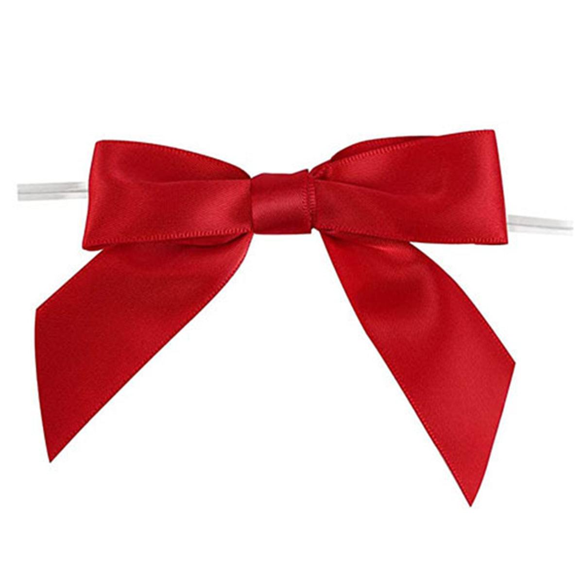 50pcs Bow Gift Packaging Sealing Tie Drawstring Baking Wrap Bag Decorative Ties - Pink 6