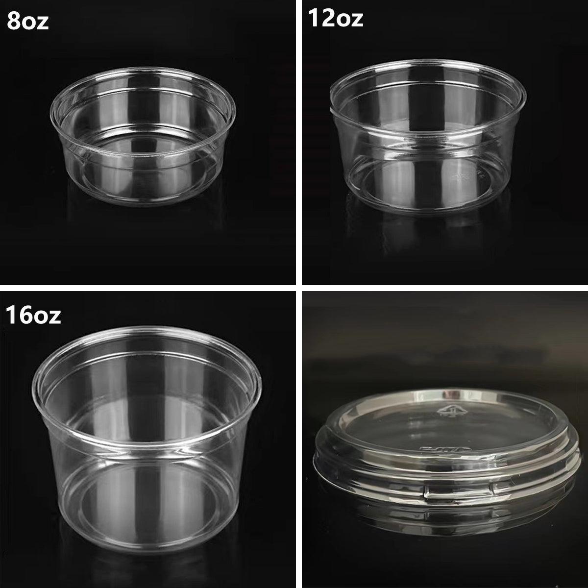 100PCS Transparent Packing Box With Cover Plastic Dessert Bowl Food Container - 12oz Bowl 4