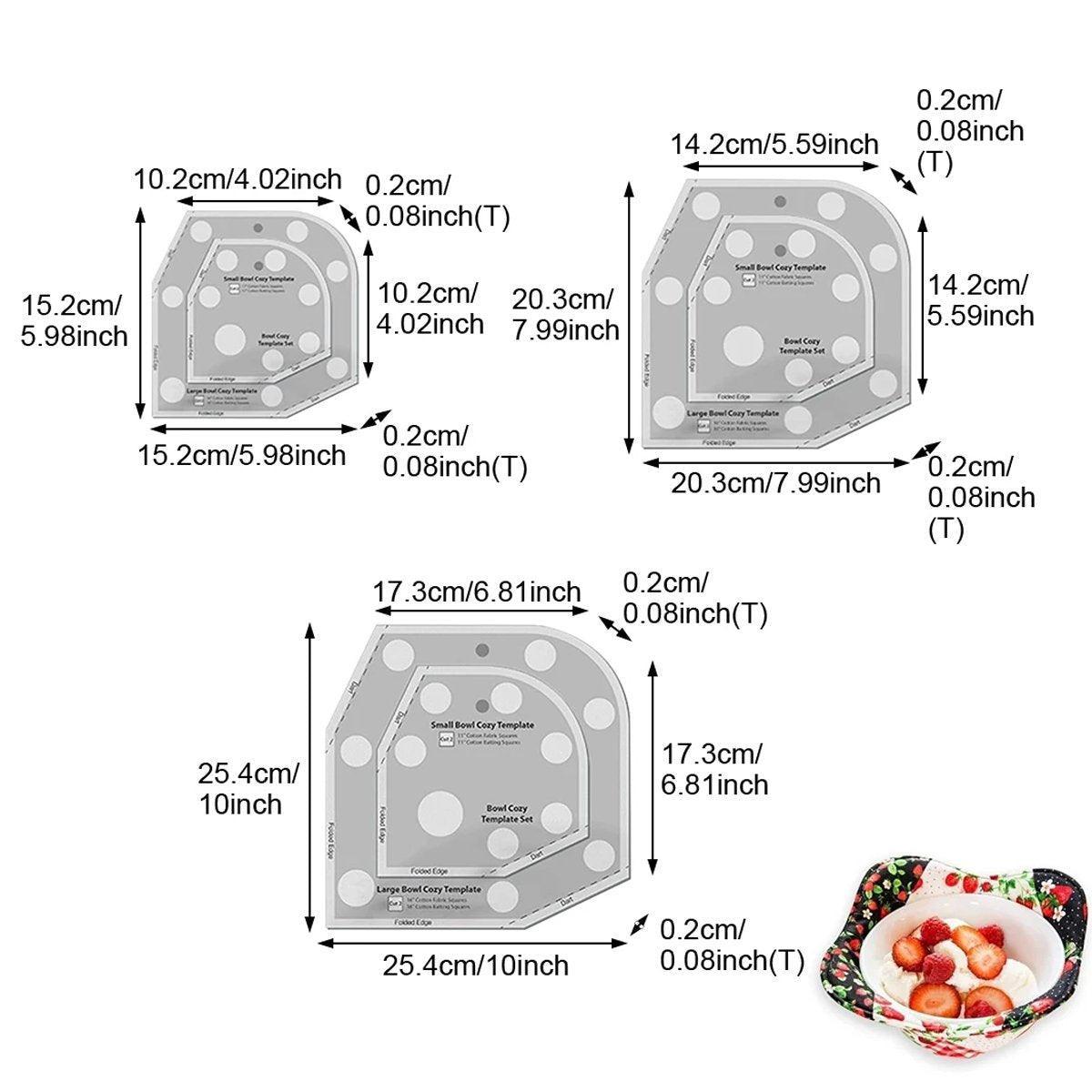 Quilting Ruler Bowl Mat Table Placemat Cozy Acrylic Durable Patchwork Craft Tool 3