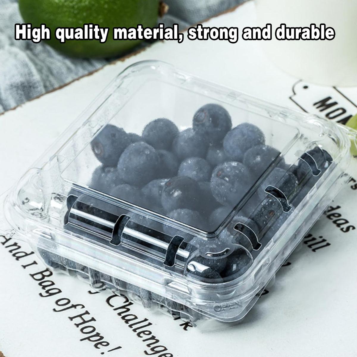 100pcs Transparent Plastic Fruit Box with Tape Cover Storage Packaging for Fruit - 250g 5