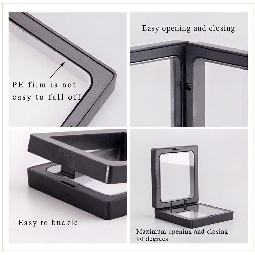 10pcs Transparent PE Film Display Box Jewelry Packaging Storage Box Container - 7-18-2-Black 5