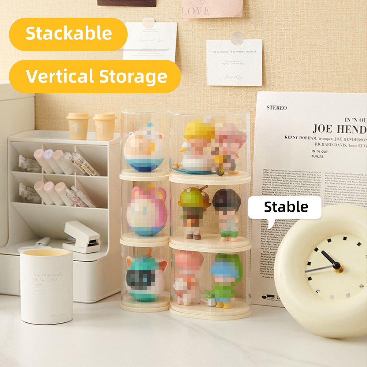 2pcs Clear Acrylic Display Case Transparent Box for Collectibles Dolls Figures - M 4