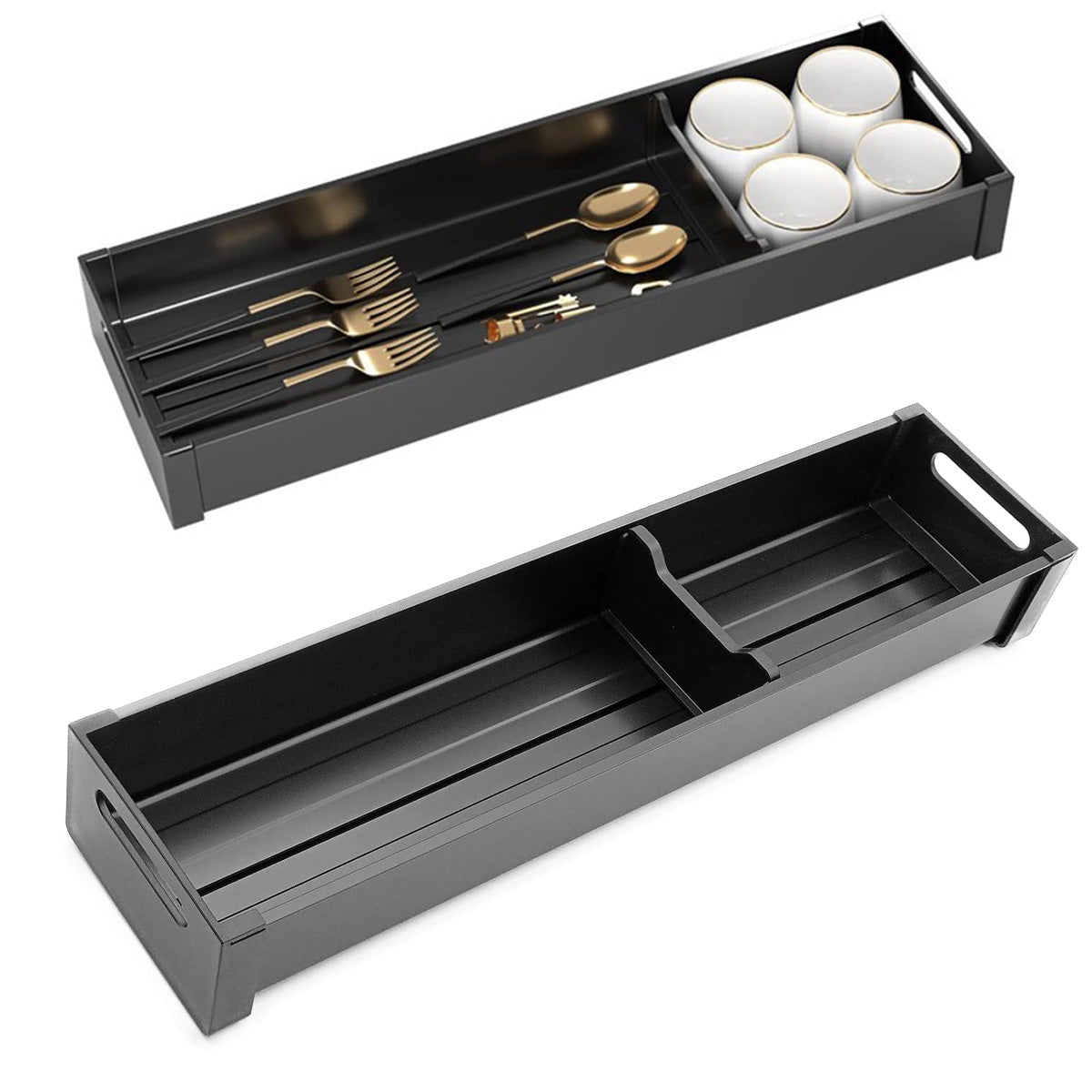 Kitchen Cabinet Drawer Cutlery Tray Utensil Organiser Insert Divider Storage - 41x10cm