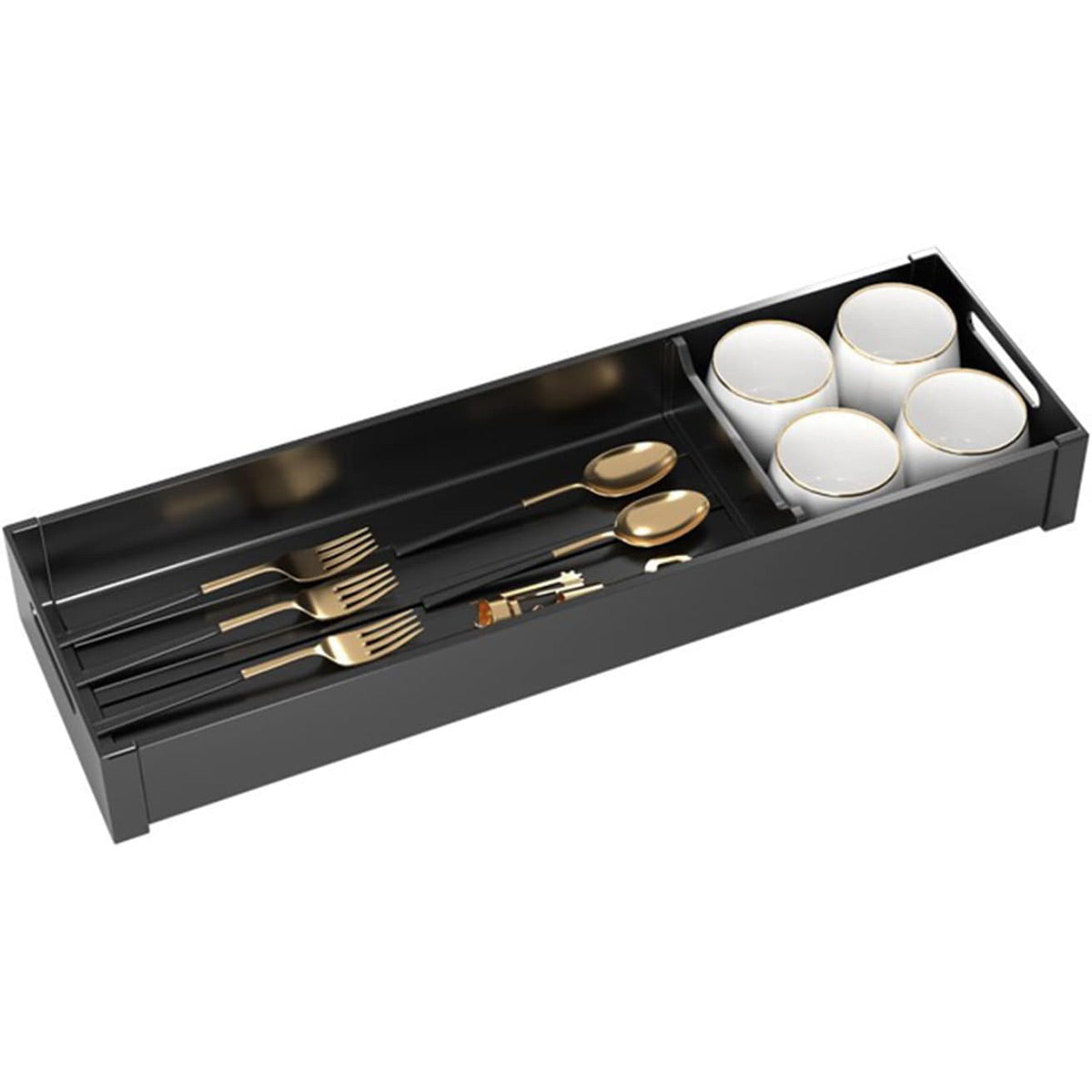 Kitchen Cabinet Drawer Cutlery Tray Utensil Organiser Insert Divider Storage - 41x10cm 6
