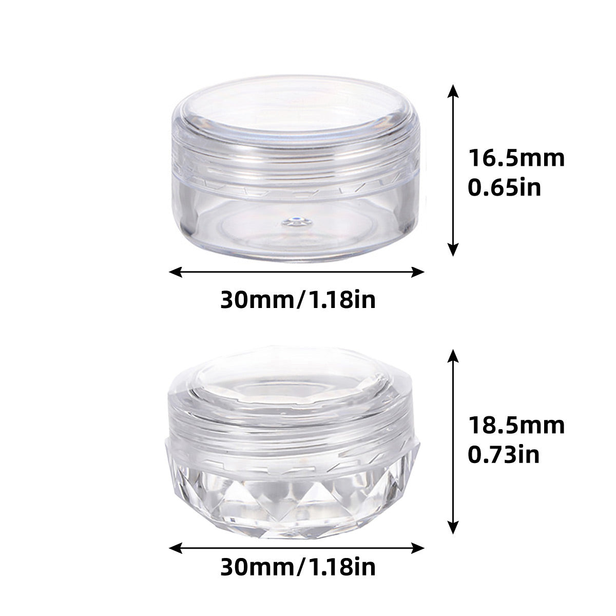 Cosmetic Cream Jar Bottle 50PCS 5g Transparent Round Refillable Sample Container - Clear Diamond Jar 3