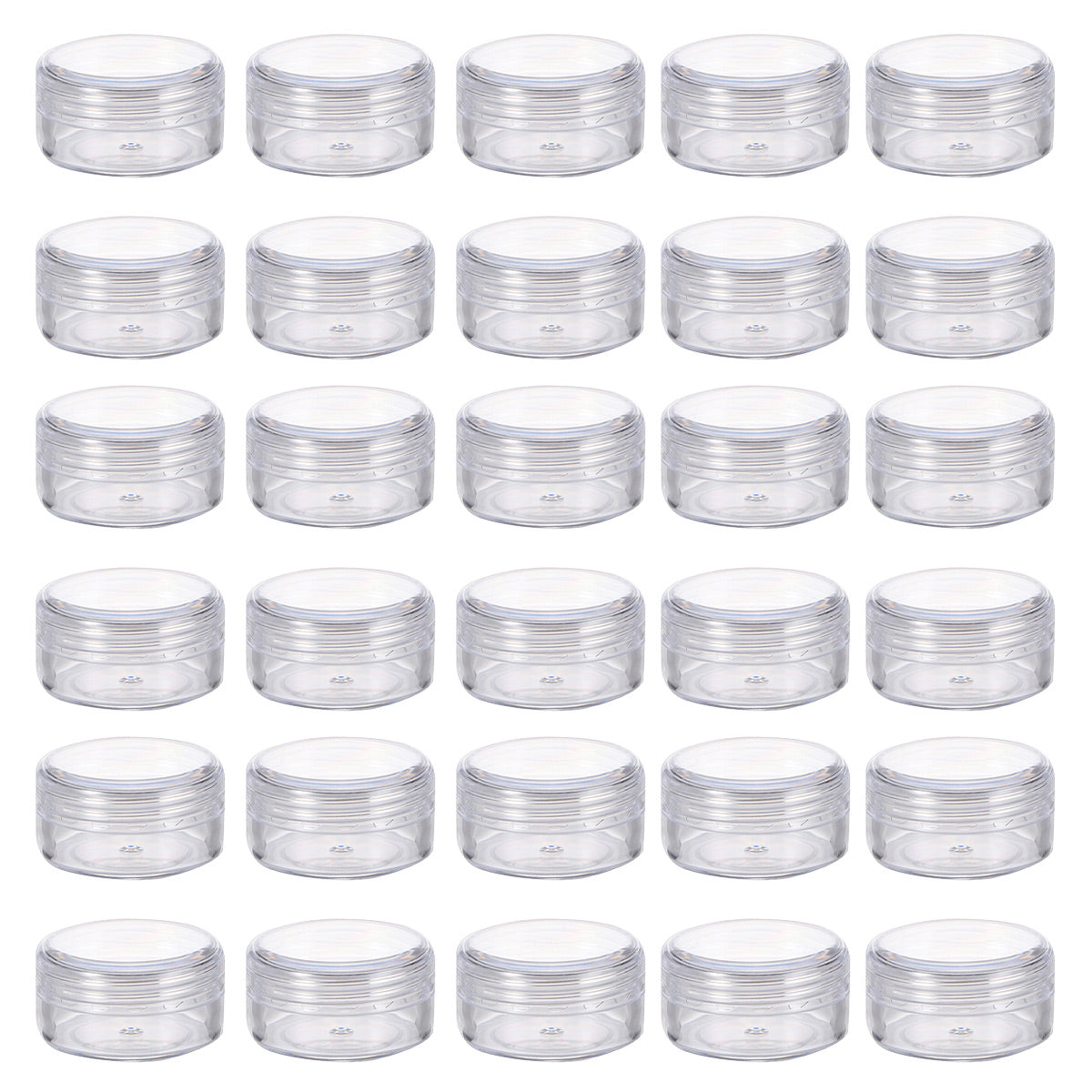 Cosmetic Cream Jar Bottle 50PCS 5g Transparent Round Refillable Sample Container - Clear Diamond Jar 6