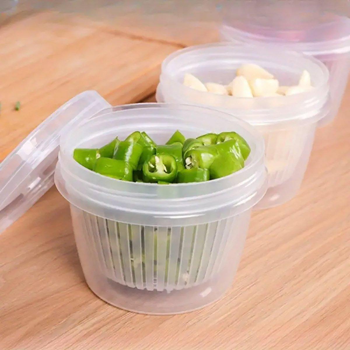 5pcs Plastic Storage Containers with Lids Refrigerator Organizer Box for Kitchen 4